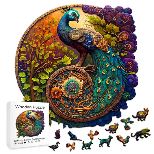 Wooden Peacock Puzzle